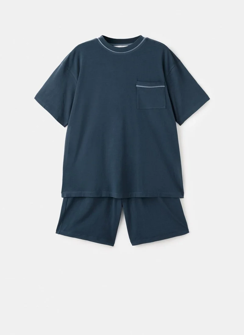 Mango Man  Cotton pyjama shorts pack for Men | Best Price UAE